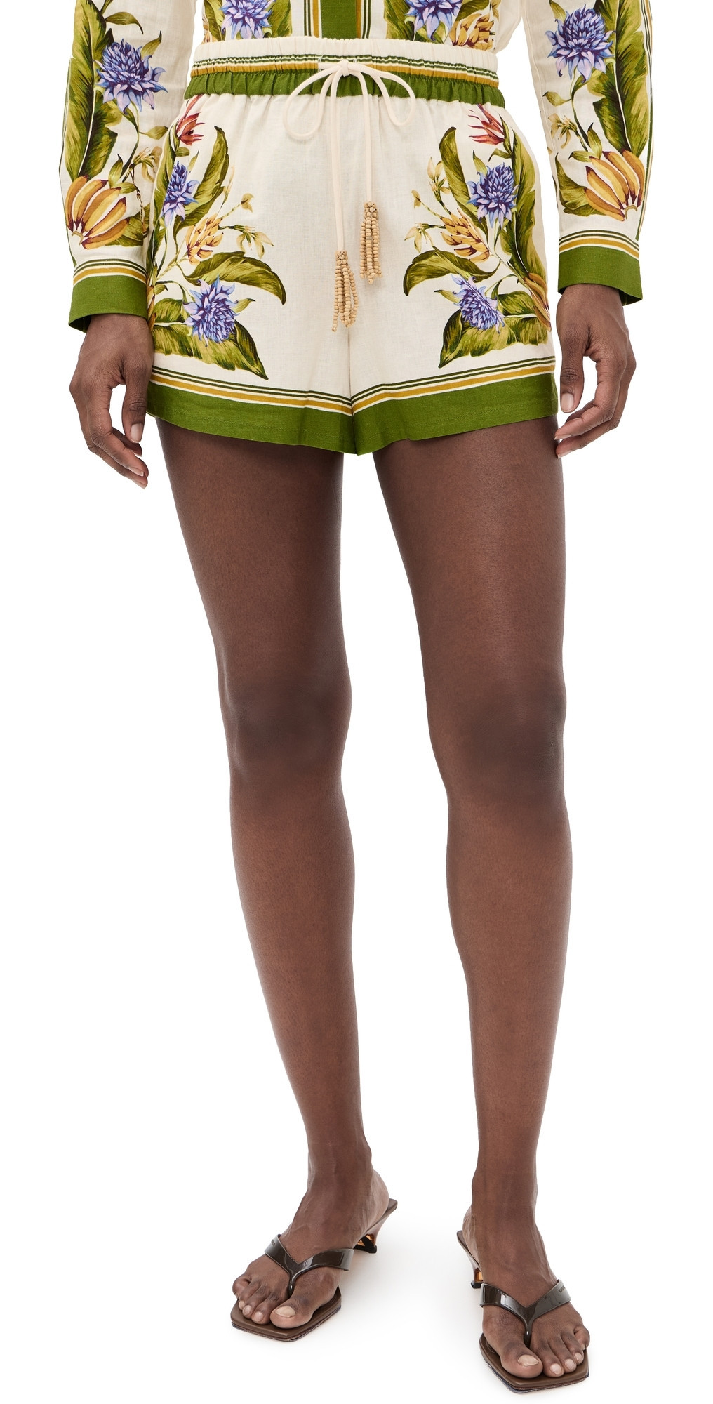 FARM Rio Tropical Linen Shorts Tropical Scarf Sand XXS | Shopbop