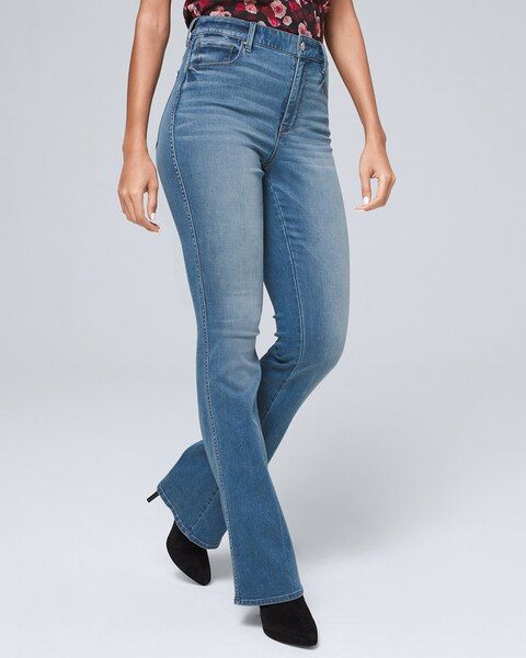 Women's Curvy-Fit High-Rise Everyday Soft Denim™ Flare Jeans by White House Black Market, Denim Ligh | White House Black Market