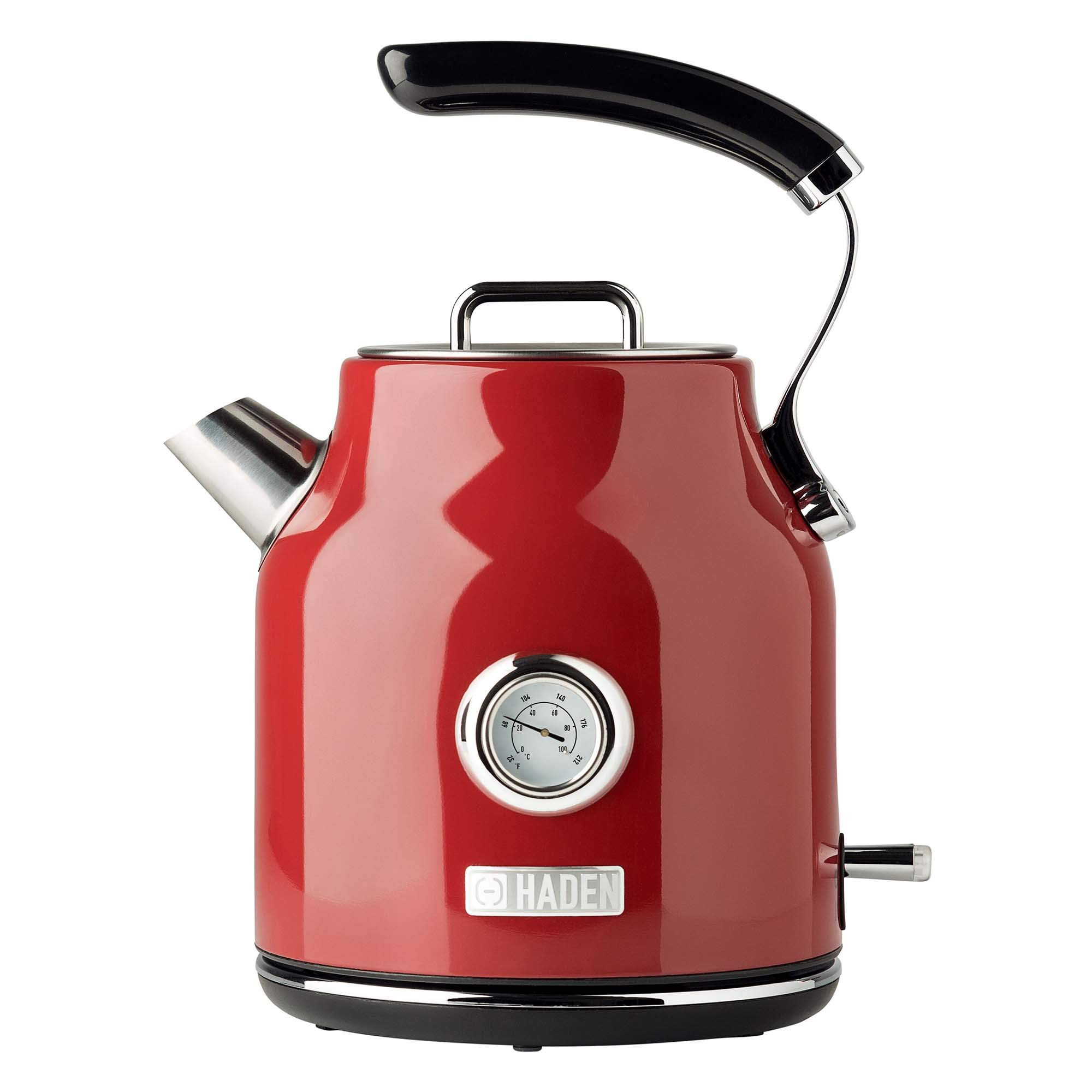 Haden Dorset 1.7 Liter Stainless Steel Electric Kettle, Hot Water Kettle with 360-Degree Base and Auto Shutoff, Rectory Red | Amazon (US)