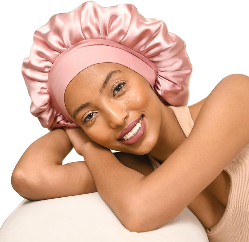 YANIBEST Silk Bonnet for Sleeping Women Double Layer Hair Bonnets for Sleeping Elastic Band Silk ... | Amazon (US)