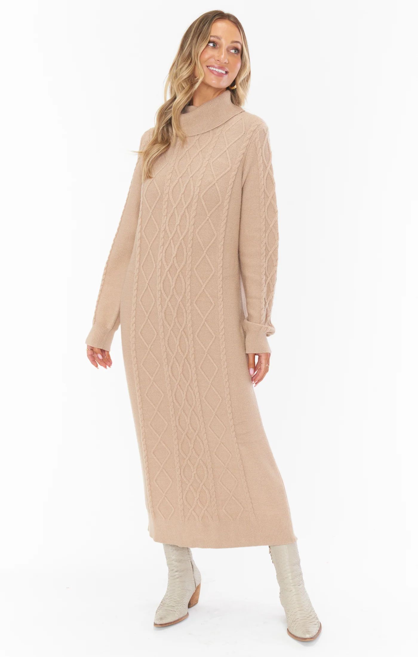 Montreal Midi Dress ~ Taupe Cable Knit | Show Me Your Mumu