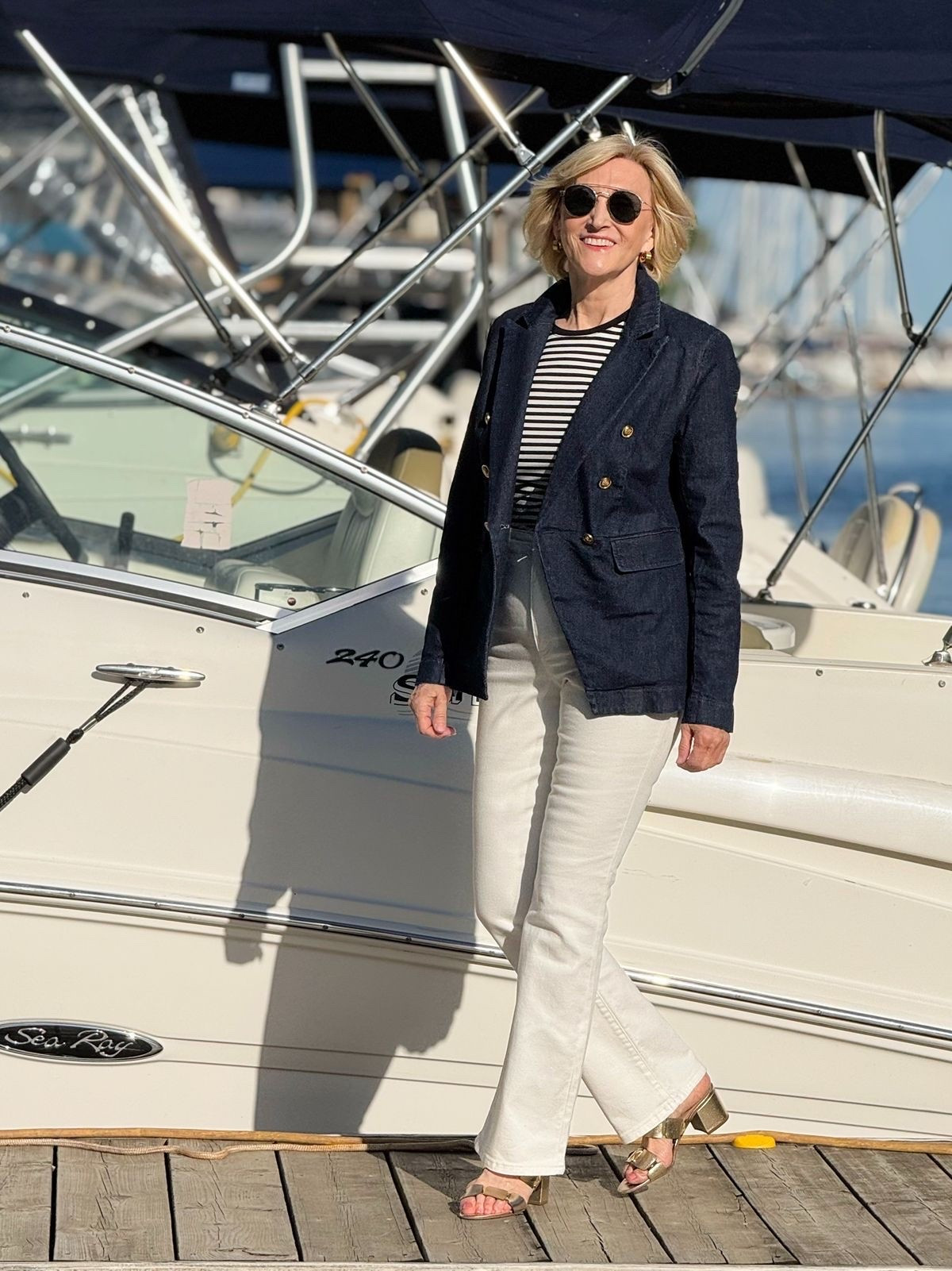 A classic striped tee just makes an outfit feel effortlessly chic! 🤍 I layered mine under this denim blazer, added white jeans and finished the look with gold block heels for that little touch of polish.

Easy, comfortable and pulled together — basically my kind of outfit! ✨ Everything is from Macy’s.

#LTKSeasonal #LTKOver40 #LTKootd