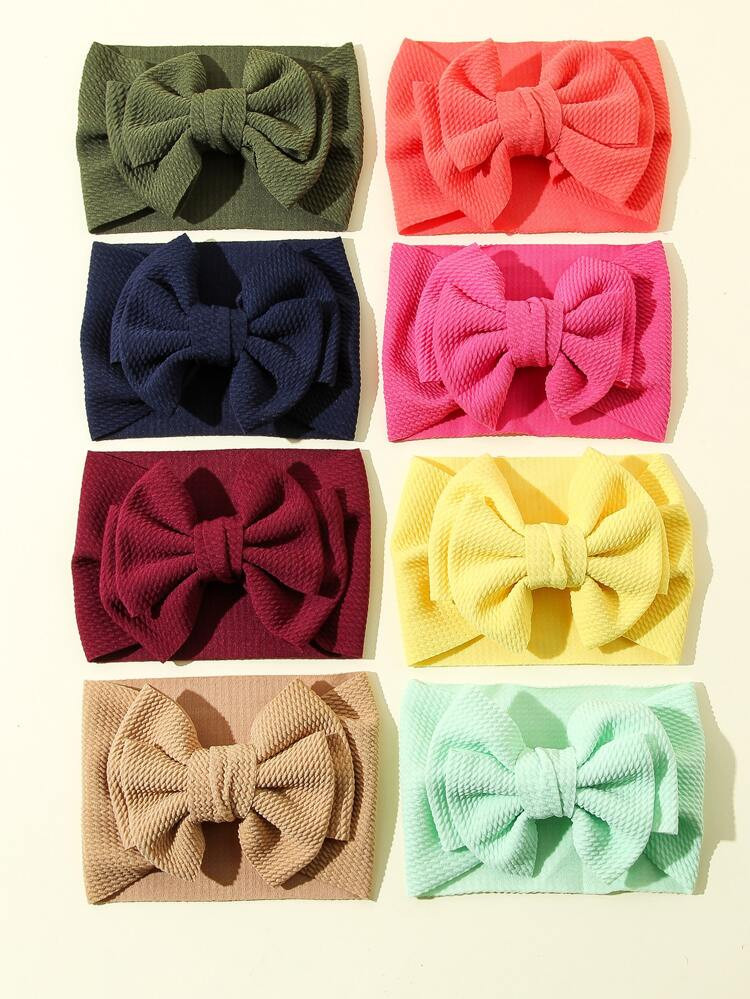 8pcs Baby Bow Decor Hair Band | SHEIN