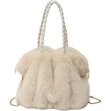 Furry Purse Winter Fluffy Bags for Women Fuzzy Tote Bag Handbags Faux Fur Bag Fluffy Shoulder Crossbody Bag | Walmart (US)