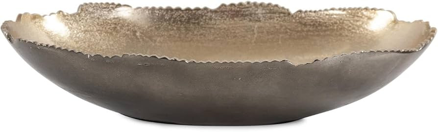 Howard Elliott Collection Baniff Jagged Edge Oval Decorative Bowl, Cast Aluminum Centerpiece with... | Amazon (US)