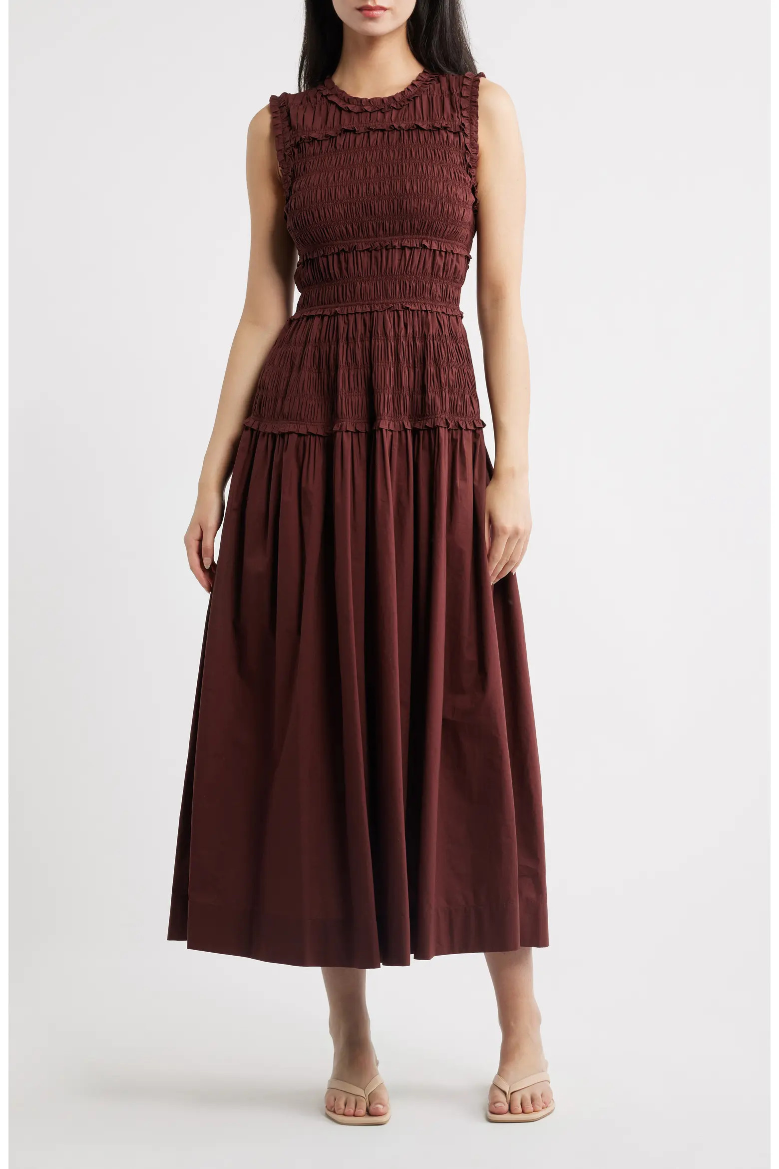 DÔEN Mallory Smocked Organic Cotton Midi Dress (Women) | Nordstrom | Nordstrom