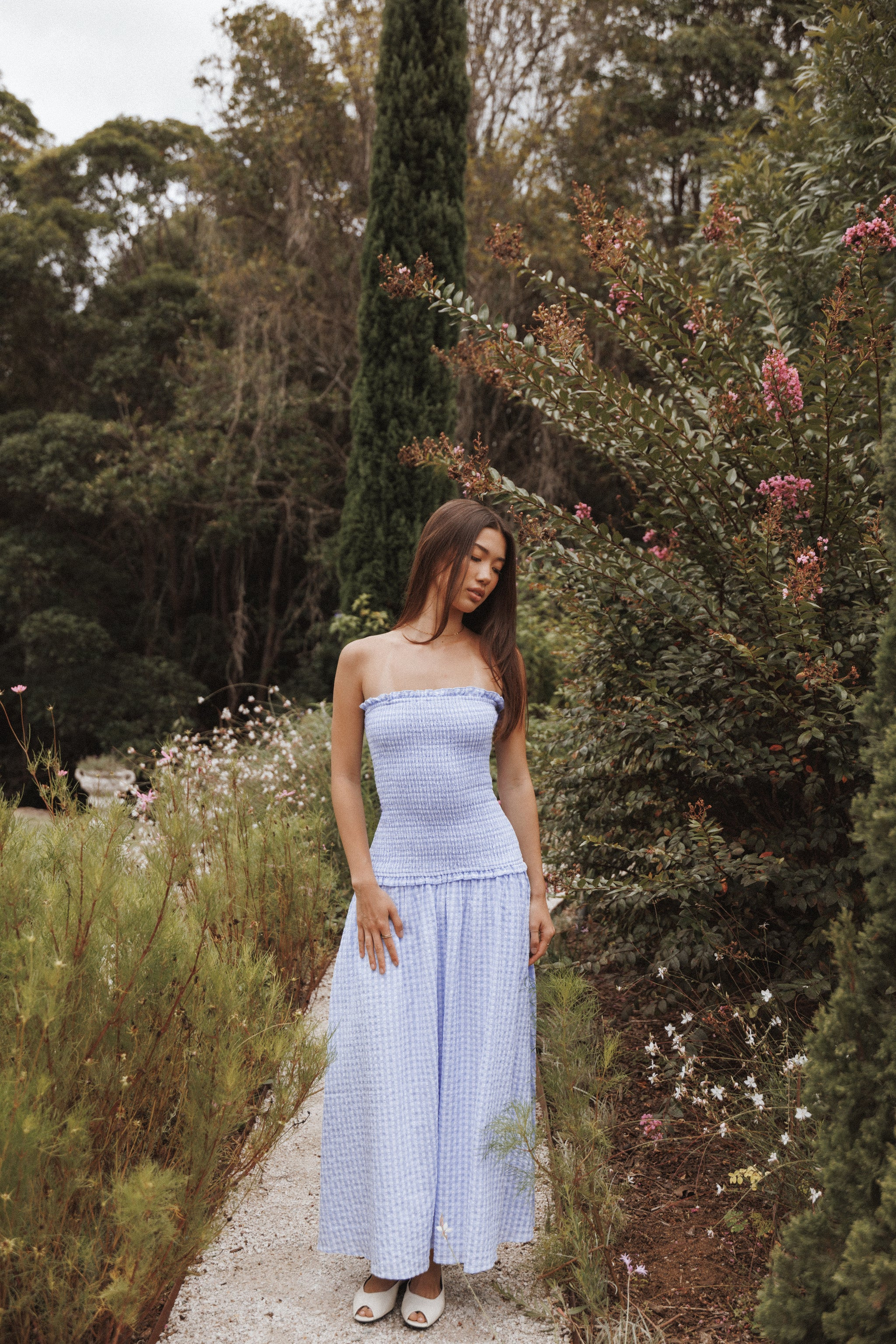 Parkway Maxi Dress - Blue Gingham | Petal & Pup (AU)