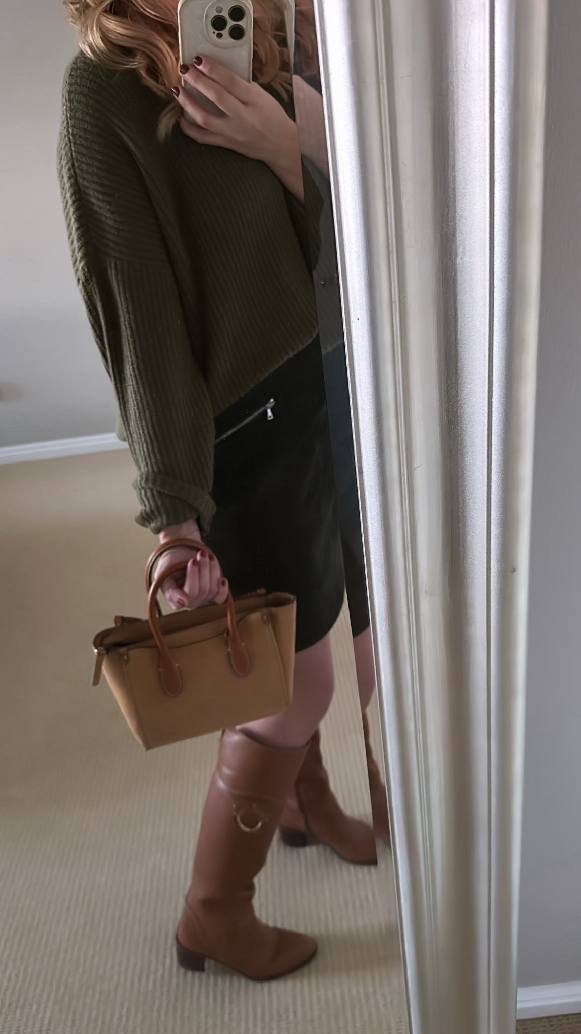 A go-to fall outfit… knee high leather boots, mini skirt, turtleneck sweater, and a suede bag. 

#LTKStyleTip #LTKSeasonal #LTKMidsize