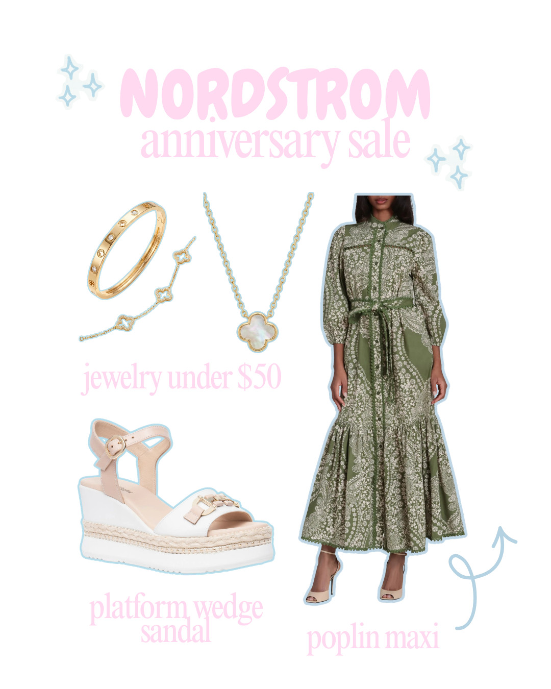 The Nordstrom Anniversary Sale is so good for elevated finds, and these are such pretty standouts. 🤍 The poplin maxi dress, platform wedge sandals, and jewelry under $50 are the kind of polished pieces that instantly pull a look together!

Nordstrom Anniversary Sale
poplin maxi dress
platform wedge sandals
jewelry under $50
summer dress
Nordstrom sale finds 

 #LTKootd #LTKSeasonal #LTKSaleAlert