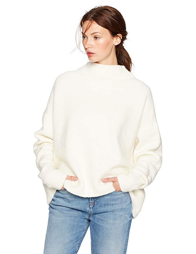 Cable Stitch Women's Mock Neck Cozy Sweater | Amazon (US)