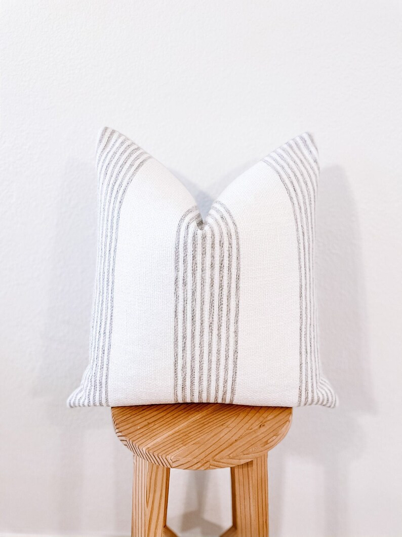 Woven Ivory Oatmeal Stripe Pillow Cover  20x20  18x1 8 | Etsy | Etsy (US)