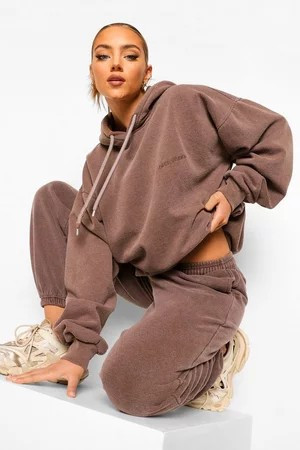 Ofcl Studio Overdyed Marl Tracksuit | Boohoo.com (US & CA)