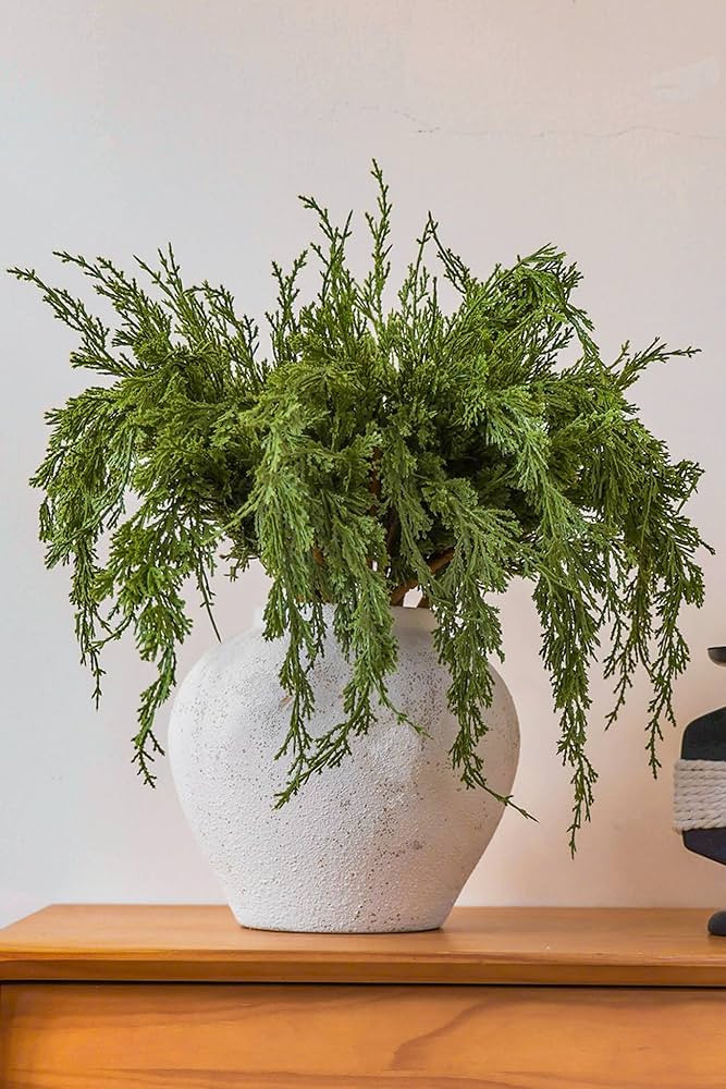 MISSPIN 12 Pcs 22.3 Inches Artificial Christmas Cypress Branches, DIY Crafts Faux Branches for Xm... | Amazon (US)