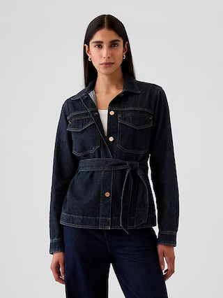 UltraSoft Denim Belted Jacket | Gap (US)