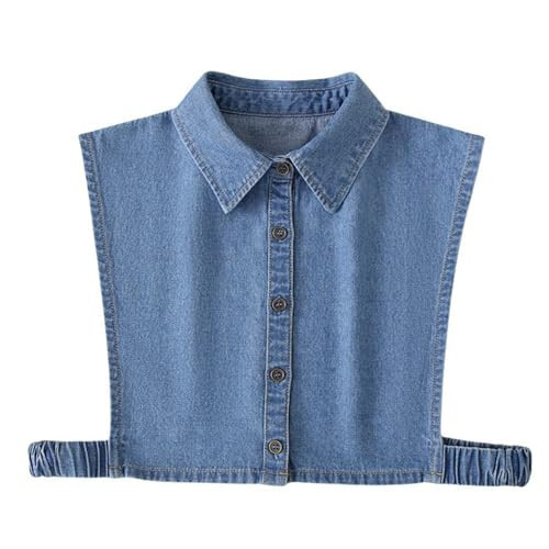 Women's Denim Fake Collar Dickey Detachable, Peter Pan Collar Shirt Women Denim Tops Half Blouse Collared Shirts for Sweater Suits Coats Work and Casual Wear | Amazon (US)