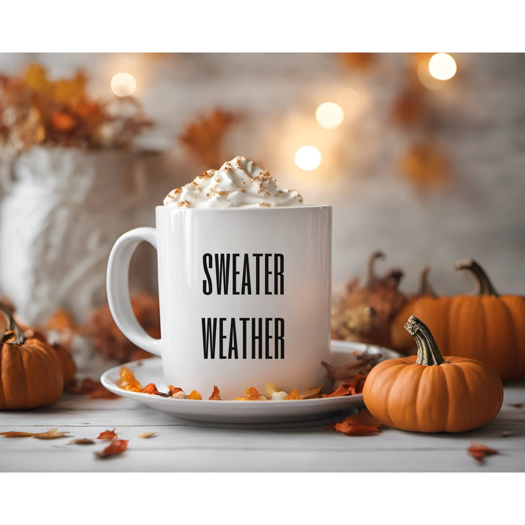 Sweater Weather Mug Fall Mug Fall Coffee Mug Cozy Coffee Mug Autumn Mug Fall Decor Fall Gift Tea ... | Etsy (US)