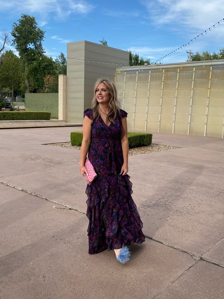 The perfect fall wedding guest dress! And fun feather heels 

#LTKwedding