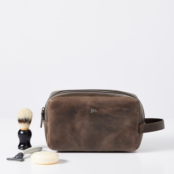 Graham Leather Travel Pouch, Rustic Brown | Mark and Graham