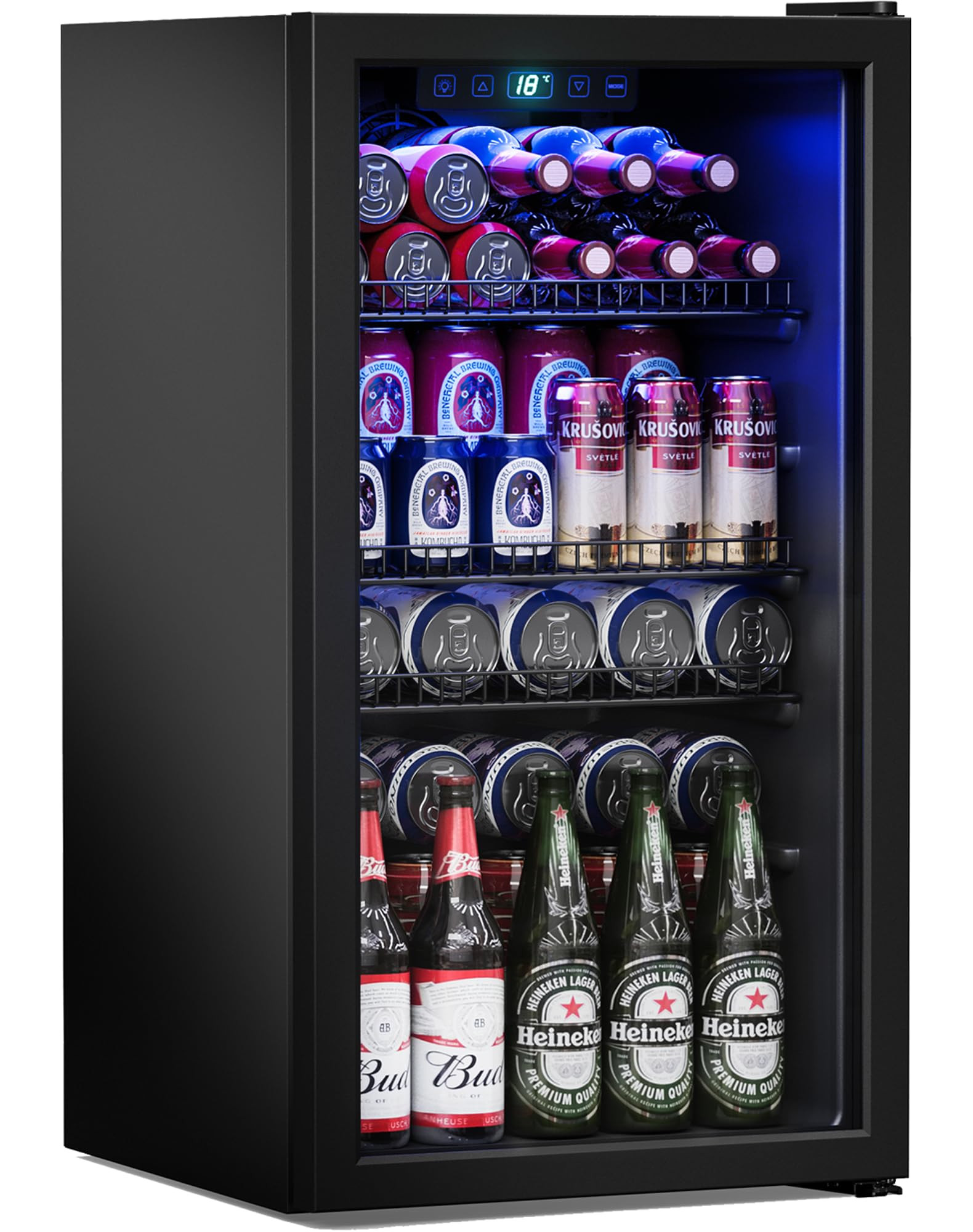 Manastin Beverage Refrigerator Cooler-120 Cans Freestanding Mini Fridge Cooler with Glass Door, A... | Amazon (US)