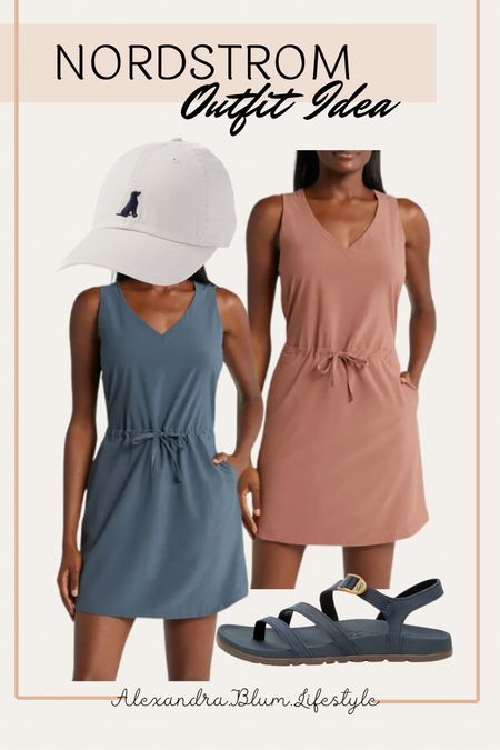 Casual athletic outfit idea! Cute casual active dress, Chaco sport sandals, and a cute white baseball hat! 

#LTKShoeCrush #LTKActive #LTKFindsUnder100