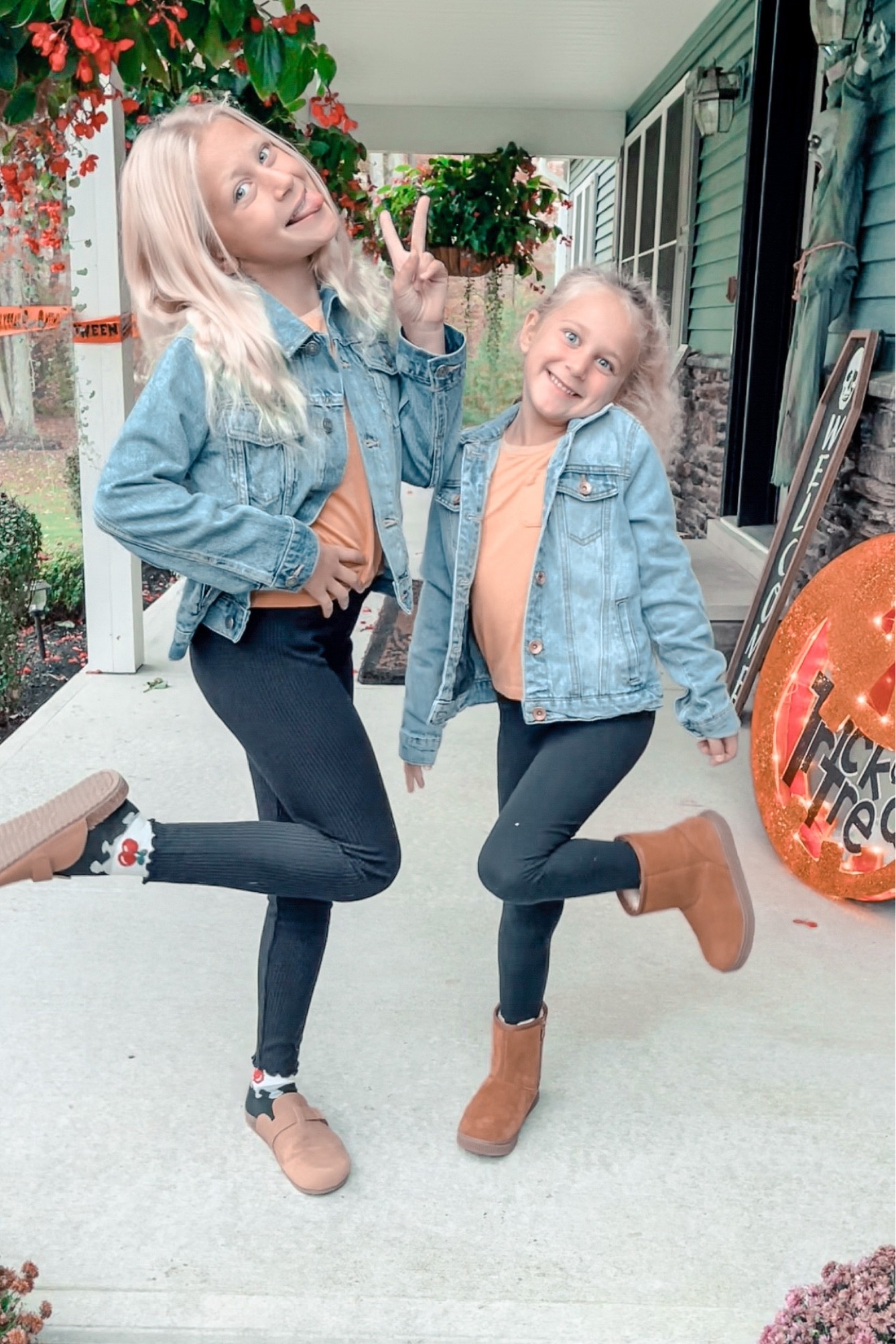 Girls fall outfits, fall fashion, school outfit, girls jean jacket, girls black leggings, girls brown boots, fal style 

#LTKkids #LTKfamily #LTKSeasonal