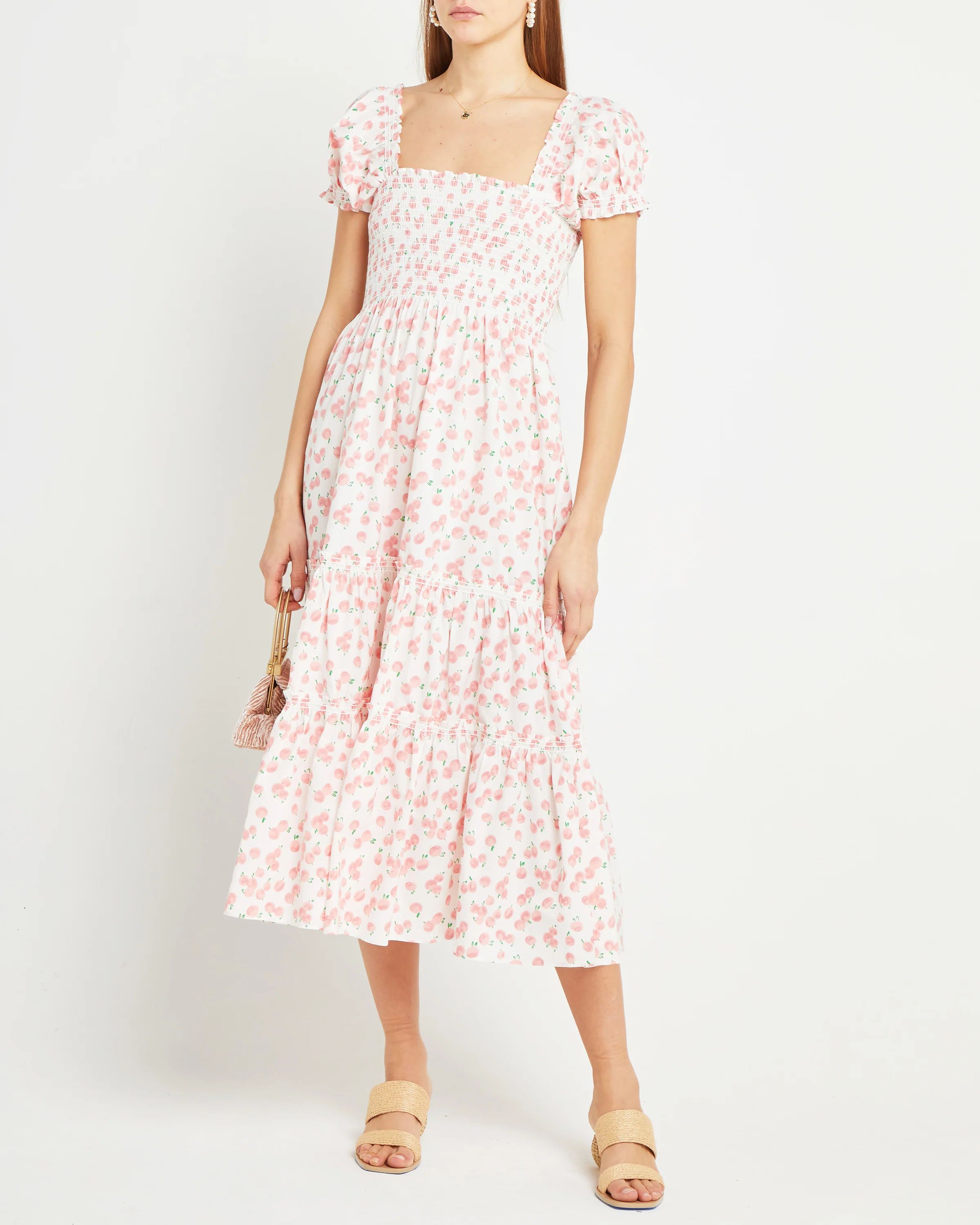 Square Neck Smocked Maxi Dress | Few Moda