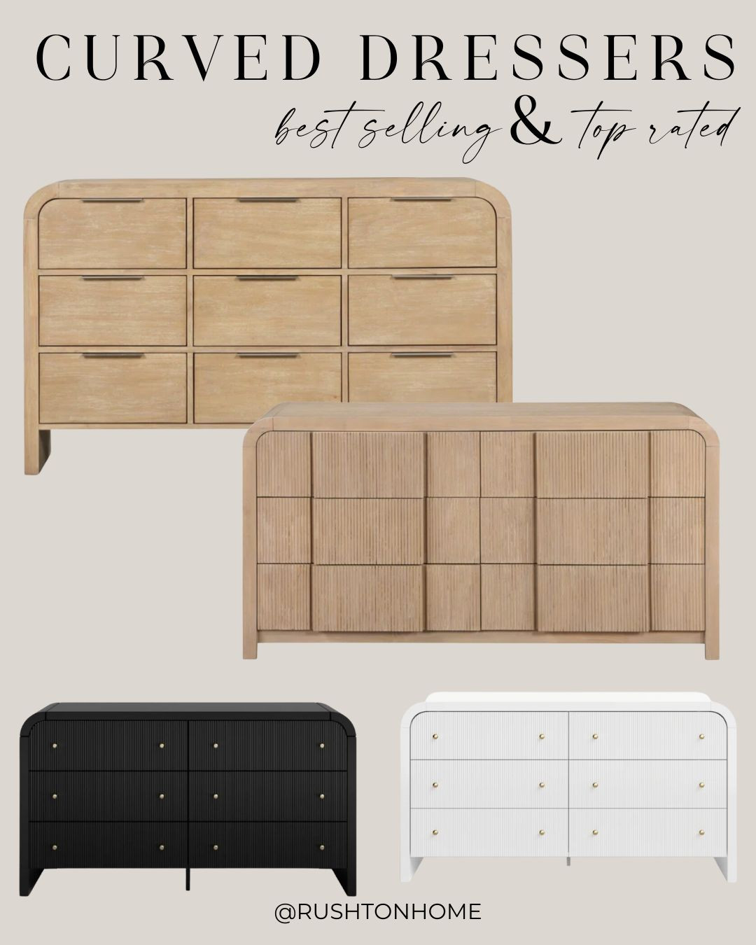 If curved dressers are your thing, here are some top rated favorites right now!

#bedroomfurniture #dressers #bedroomdesign #bedroomdecor 

 #LTKHome