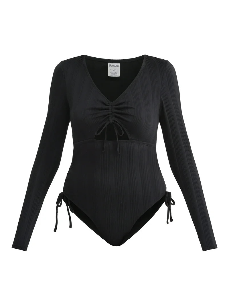 No Boundaries Ribbed One Piece Surf Suit, Women's | Walmart (US)