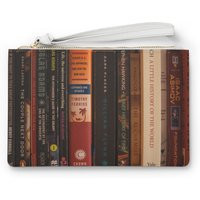 Book Lover's Clutch Purse - Bibliophile Spine Bag Gift For Her Isaac Asimov Paulo Coelho Stephen Haw | Etsy (US)