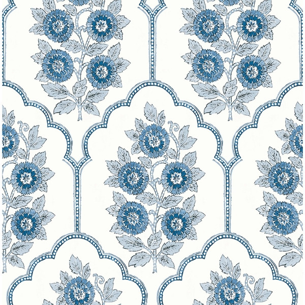 Floral Bazaar Delft Blue Peel and Stick Wallpaper | WallPops