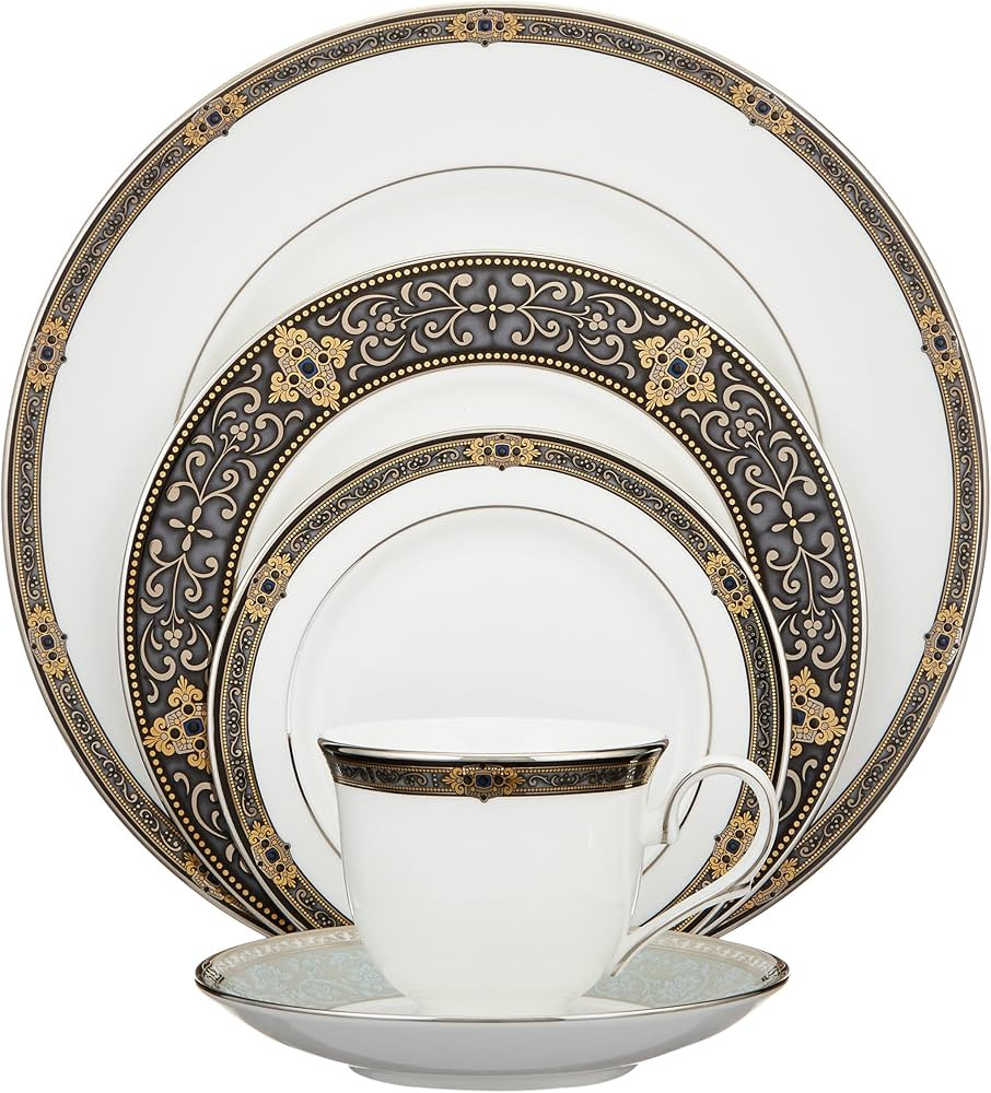 Lenox Vintage Jewel 5 Piece Boxed Set White Dinnerware | Amazon (US)
