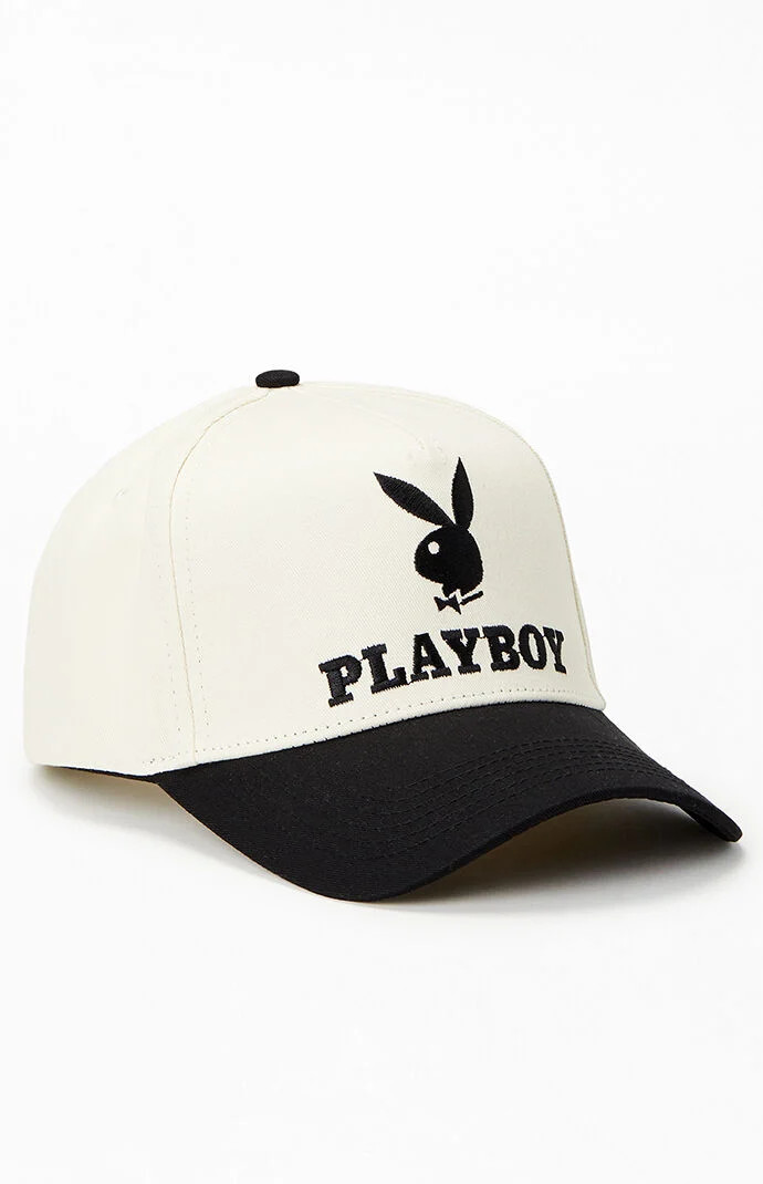 Playboy By PacSun Men's Twill Snapback Hat in Off White | PacSun