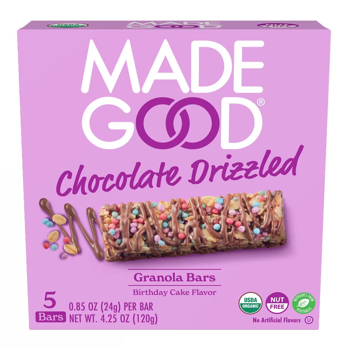 MadeGood Chocolate Dipped Granola Bar Birthday Cake - 5ct / 4.2oz | Target