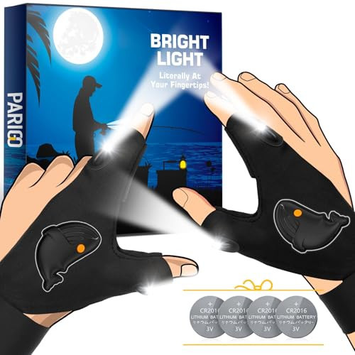PARIGO LED Flashlight Gloves, Stocking Stuffers for Men Gift for Dad Husband Grandpa, Cool Gadget Christmas Birthday Gifts for Men Adults Him Boyfriend Guy Car Repairing Fishing Camping | Amazon (US)