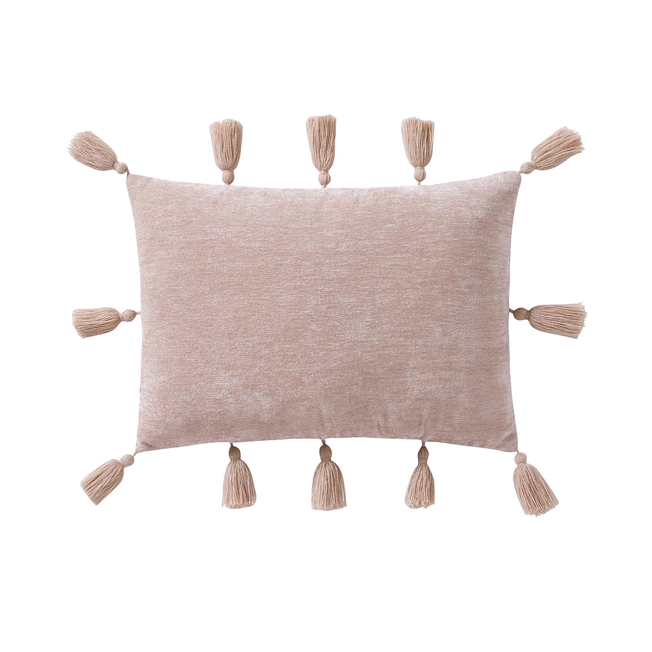 My Texas House 14" x 20" Samantha Rose Pink Chenille Tassel Decorative Pillow | Walmart (US)