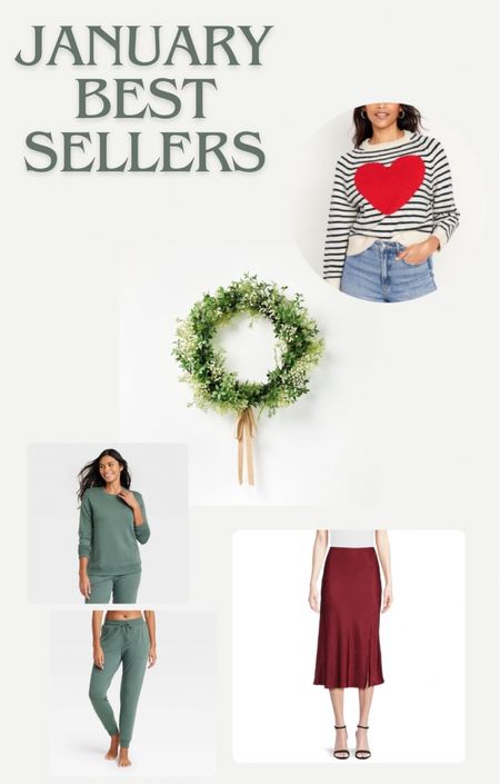January Best Sellers!
Valentine’s Day
Sweater
Wreath
Lounge 
Sage
Mid skirt

#LTKMostLoved #LTKfindsunder50 #LTKstyletip
