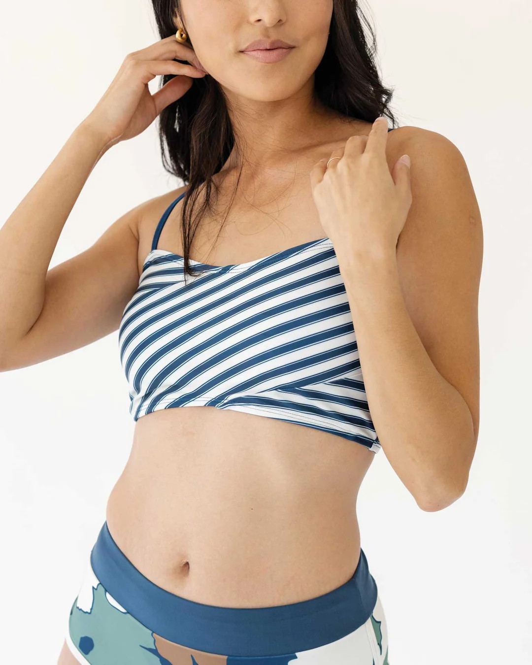 Coastal Stripe Crossover Bralette | Nani Swimwear