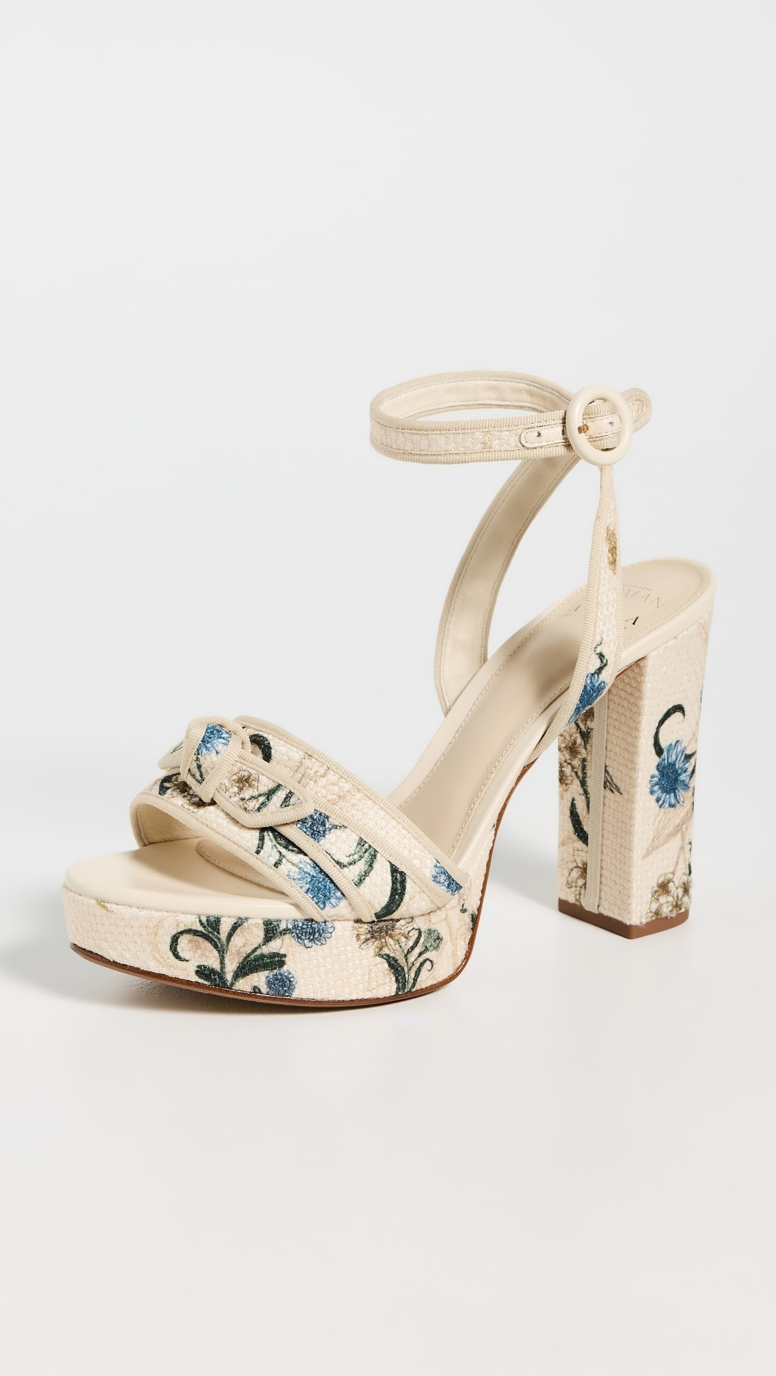 Alexandre Birman X Agua Bendita Grossgrain Raffia Platform Sandals | Shopbop