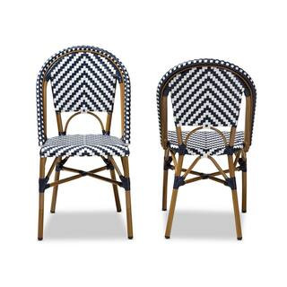 Baxton Studio Celie White and Blue Dining Chair (Set of 2)-150-2PC-8994-HD - The Home Depot | The Home Depot