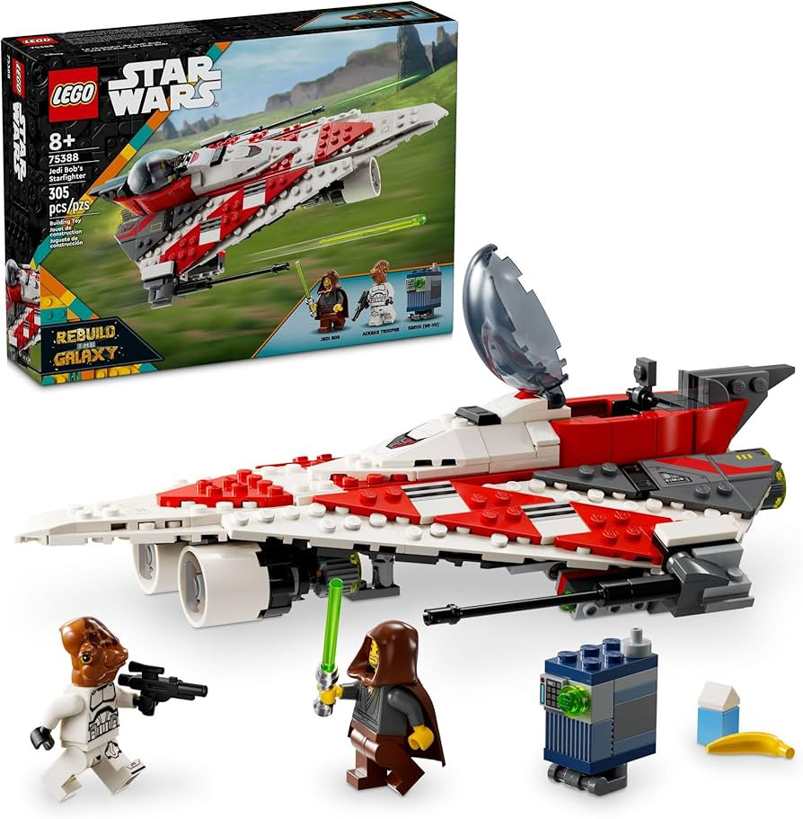 LEGO Star Wars Jedi Bob’s Starfighter Buildable Toy Vehicle, Brick Built Star Wars Starship wit... | Amazon (US)