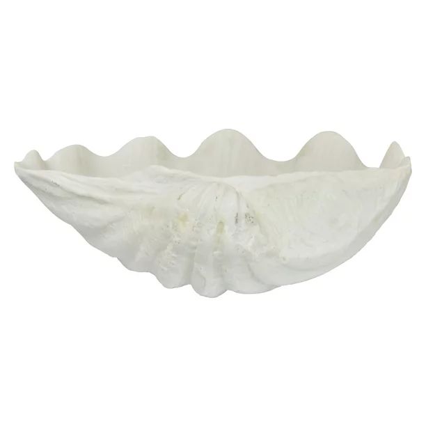 Plutus Brands Clam Shell Bowl Decor in White Resin - Walmart.com | Walmart (US)