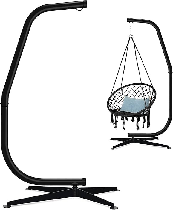 Best Choice Products Metal Hanging Hammock C-Stand for Chair/Weather-Resistant Finish, Offset Bas... | Amazon (US)