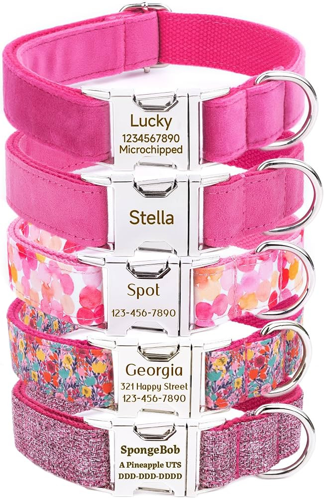 WUPUDUPU Personalized Custom Dog Collar with Pet Name/Phone Number/Address Engraved on Metal Buck... | Amazon (US)