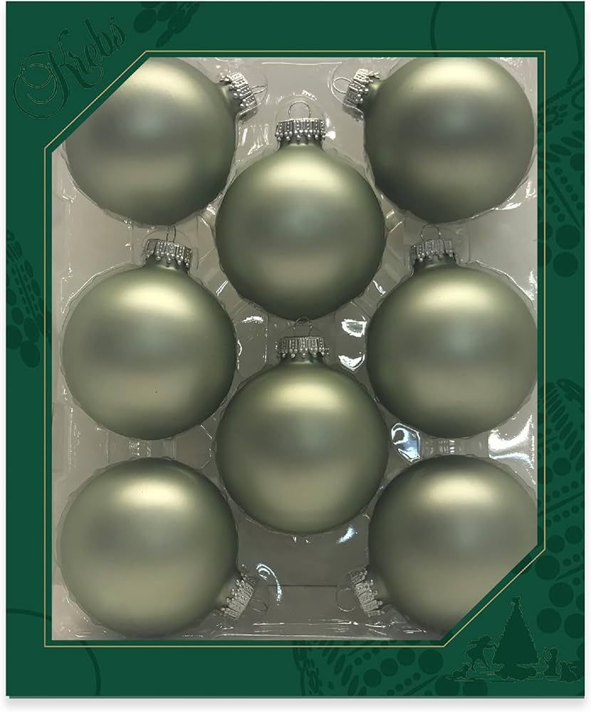 Glass Christmas Tree Ornaments - 67mm / 2.625" [8 Pieces] Designer Balls from Christmas by Krebs ... | Amazon (US)