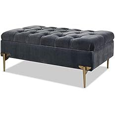 Jennifer Taylor Home Estelle Upholstered Storage Bench Cocktail Ottoman Steel Gray | Amazon (US)