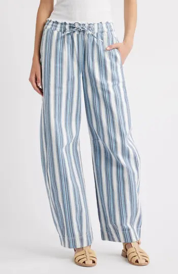 Damson Madder Felix Stripe Organic Cotton Drawstring Jeans in Blue at Nordstrom Rack, Size 10 Us / 14 Uk | Nordstrom Rack