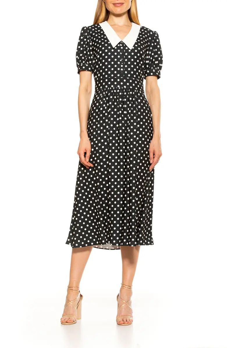 Alexia Admor Drop Collar Polka Dot Puff Sleeve Dress | Nordstromrack | Nordstrom Rack