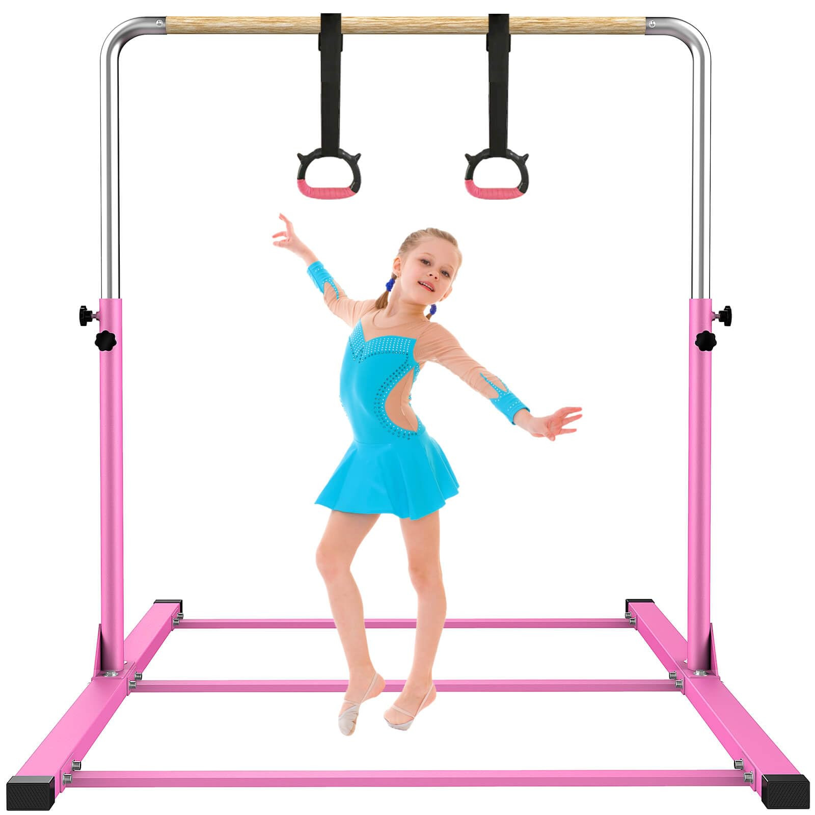 SHIWEI Gymnastics Training Bar- Height Adjustable 3' to 5' Horizontal Kip Bar for Kids | Amazon (US)