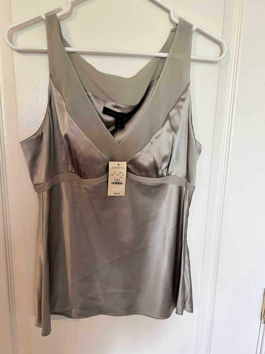 Express Design Studio Womens Silver Silk Y2K Vintage Cami Top M NWT  | eBay | eBay US