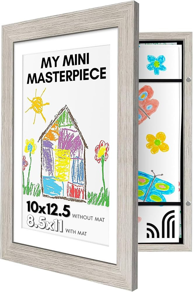 Americanflat 10x12.5 Kids Art Frame - Front Loading Picture Frame Holds 100 Artworks - Use as 8.5... | Amazon (US)